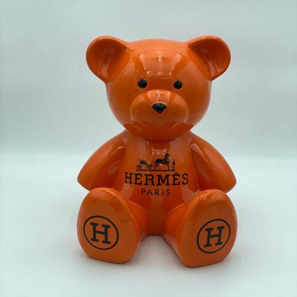 ORSACCHIOTTO IN RESINA ARANCIONE HERMES